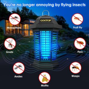 GOOTOP Bug Zapper Outdoor, Mosquito Zapper, Electric Fly Zapper, Mosquito Killer, Fly Traps, 3 Prong Plug, Flying Insects Zapper Indoor Outdoor 90-130V, 4200V, ABS Plastic Outer...