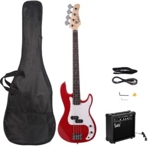 GP Bass Stereo Bag Strap Pick Cable Wrench Tool Red