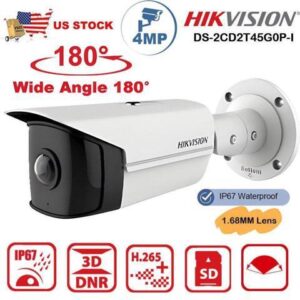 GravaStar 4MP 180° Super Wide Angle PoE Security Camera IP67 WDR DS-2CD2T45G0P-I