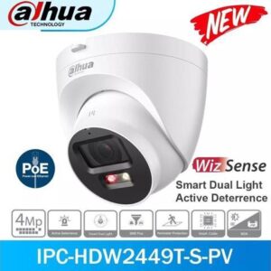 GravaStar 4MP IPC-HDW2449T-S-PV Smart Dual Light 2-Way Audio WizSense POE IP Camera 3.6mm lens
