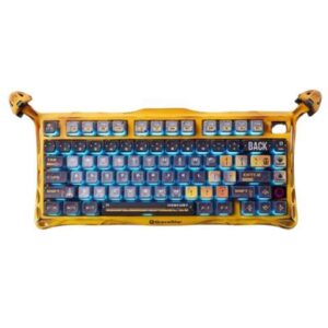 Gravastar GS K1 PRO Battle - Worn Yellow 75% Layout Wireless/Wired/Bluetooth Mechanical Keyboard - Metal with Feet, Antique Finish