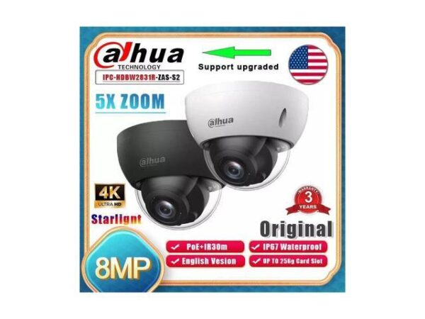 GravaStar IPC-HDBW2831R-ZS-S2 8MP 5xZoom Varifocal Lens Starlight PoE IP Dome Camera GravaStar IPC-HDBW2831R-ZS-S2 8MP 5xZoom Varifocal Lens Starlight PoE IP Dome Camera