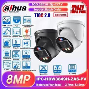 GravaStar IPC-HDW3849H-ZAS-PV 8MP 5x Zoom TiOC WizSense IP Camera SMD4.0 2-Way Audio Black