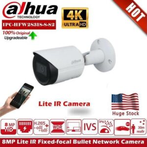 GravaStar IPC-HFW2831S-S-S2 8MP Starlight IP Bullet Camera IR 30m WDR H.265 IVS PoE White 2.8mm
