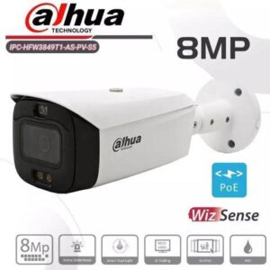 GravaStar IPC-HFW3849T1-AS-PV-S5 8MP Smart Light Bullet WizSense IP Network Camera White 3.6mm lens