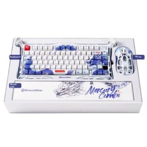 Gravastar K1 Pro Signature Celadon Mechanical Keyboard and Cyber Custom Aluminum Wireless Gaming Mouse Set | 75% Layout Keyboard + 3395 Sensor Mouse,