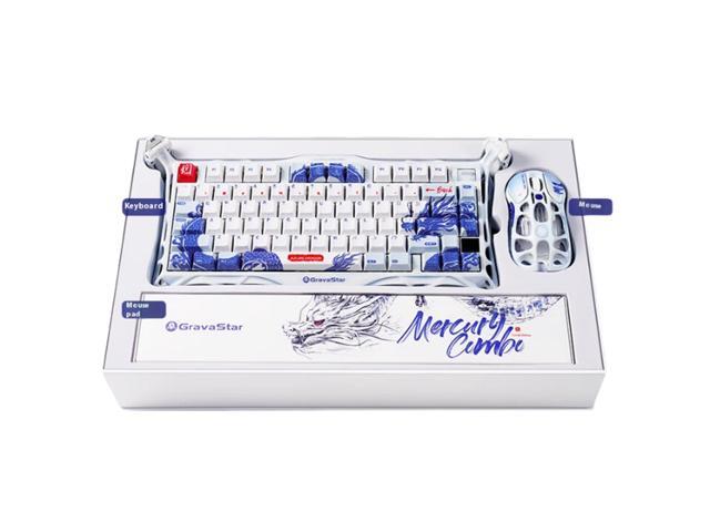 Gravastar K1 Pro Signature Celadon Mechanical Keyboard and Cyber Custom Aluminum Wireless Gaming Mouse Set | 75% Layout Keyboard + 3395 Sensor Mouse,