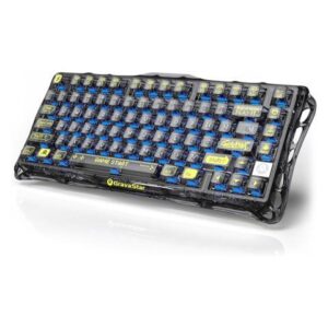 GravaStar Mercury K1 Lite Tri-Mode Connected Mechanical Gaming Keyboard, 75% Sealed Hot Swap Custom Keyboard, Pre-Lubricated Linear Switch Keyboard,