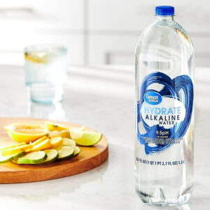 Great Value Hydrate Alkaline Water, 33.8 fl oz Bottles, 12 Count
