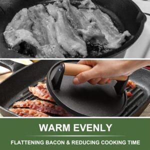 Griddle Accessories for Blackstone, Commercial Grade 12 Inch Heavy Duty Round Melting Dome with 7" Round Cast Iron Grill Burger Bacon Press, Perfect for Blackstone Camp Chef...