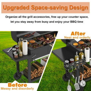 Griddle Caddy for Blackstone 28/36/22/17 inch, Universal BBQ Grill Caddy for Outdoor Grill with Paper Towel Holder & 9" Tong, for Blackstone Griddle Accessories Tool Holder Caddy