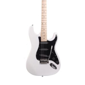 GST Stylish Electric Guitar Kit with Black Pickguard White