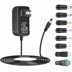GuanTing Universal AC Adapter 12V 2A Power Supply Charger 24W AC110V to DC12V 2000mA 1500mA 1000mA 500mA Power Driver 8 DC Plug Tips 12 Volt Converter Inverter Transformer ac dc...