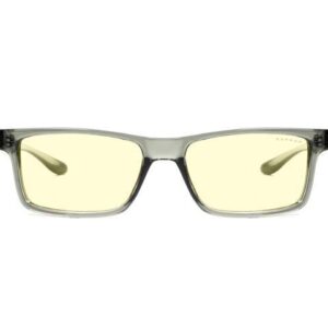 Gunnar Vertex Reading Glasses, Eyewear with +1.5 Lens Power, Grey Crystal Frames, Amber Lens, 65% Blue Light and 100% UV Protection, VER-06701-1.5
