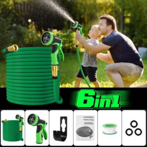 GVDV Garden Hose, 100ft Expandable Water Hose with Spray Nozzle, No-Kink, Leak-Proof, Heavy Duty, 190Psi