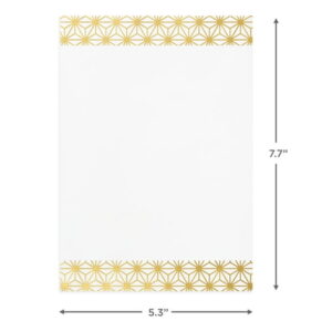 Hallmark Stationery, Gold Geometric Border, 80 Ct. with 40 Envelopes