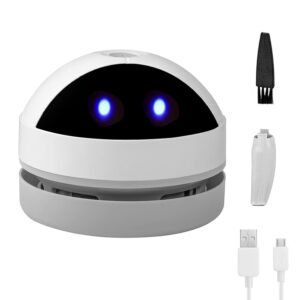 Hallocool Mini Desktop Vacuum Cleaner Robot Vacuum Cleaner for Desktop, Portable Small USB Vacuum Cleaner Quiet Pick up Tiny Items Crumbs Eraser Crumbs Hairs Flakes for Kitchen...