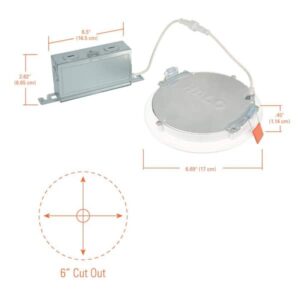 HALO HLBSL 6 in. Can Less Integrated LED, 900 Lumens, 5CCT, White (4-Pack) HLBSL609FS5-4PK