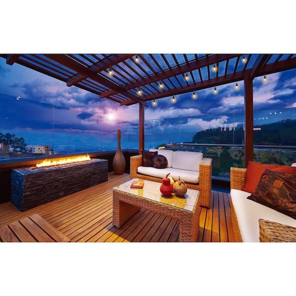 Hampton Bay 24-Light 48 ft. Plug-in Indoor/Outdoor Edison Patio String Light with S14 Single Filament LED Bulbs 10328