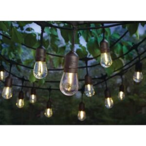 Hampton Bay 24-Light 48 ft. Plug-in Indoor/Outdoor Edison Patio String Light with S14 Single Filament LED Bulbs 10328