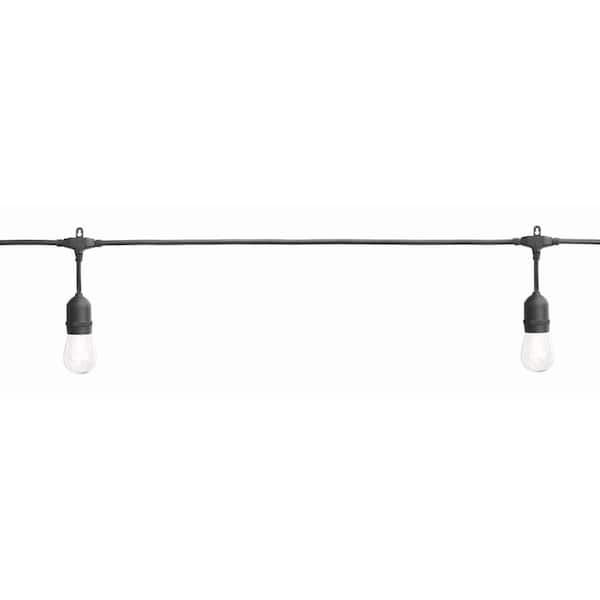 Hampton Bay 24-Light 48 ft. Plug-in Indoor/Outdoor Edison Patio String Light with S14 Single Filament LED Bulbs 10328
