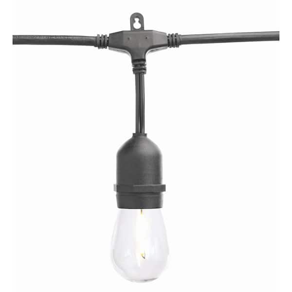 Hampton Bay 24-Light 48 ft. Plug-in Indoor/Outdoor Edison Patio String Light with S14 Single Filament LED Bulbs 10328