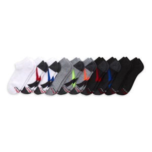 Hanes Boys' X-Temp Performance No Show Socks, 10 Pack