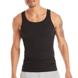 Hanes Men's, Moisture-Wicking Ribbed, Lightweight Cotton Tank Undershirts, Multi-Pack