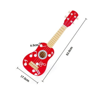 Hape Kid's Wooden 21" Toy Ukulele in Red, Preschool Kids & Toddler