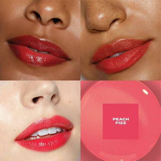 Hard Candy Pop Tint Lip Stain, Peach Fizz Coral Pink, Hydrating, Long-Lasting with Oils & Hyaluronic