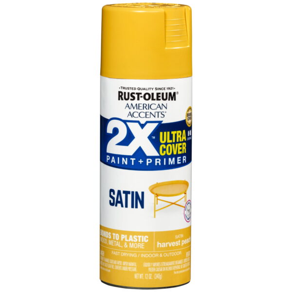 Harvest Peach, Rust-Oleum American Accents 2X Ultra Cover Satin Spray Paint- 12 oz Harvest Peach, Rust-Oleum American Accents 2X Ultra Cover Satin Spray Paint- 12 oz
