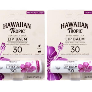 Hawaiian Tropic Tropical Lip Balm SPF 30, 0.14oz | Lip Sunscreen, Lip SPF 30, Lip Sunblock, Oxybenzone Free Sunscreen, Travel Size Sunscreen, Mini Sunscreen, 0.14oz - 2 Pack