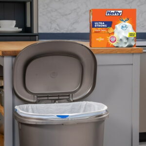Hefty Ultra Strong 13 gallon Trash Bags, Tall Kitchen Trash Bags, White, Citrus Twist Scent, 80 Bags