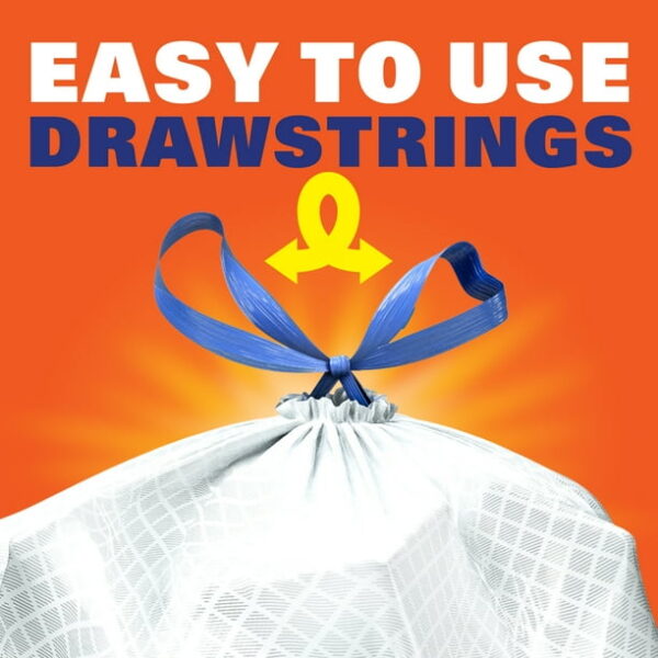 Hefty Ultra Strong 13 gallon Trash Bags, Tall Kitchen Trash Bags, White, Citrus Twist Scent, 80 Bags