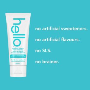 Hello Activated Charcoal Epic Teeth Whitening Toothpaste Fluoride Free, Fresh Mint & Coconut Oil, Vegan, SLS & Gluten Free, Peroxide Free, Dentifrice Blanchissant, 82 mL