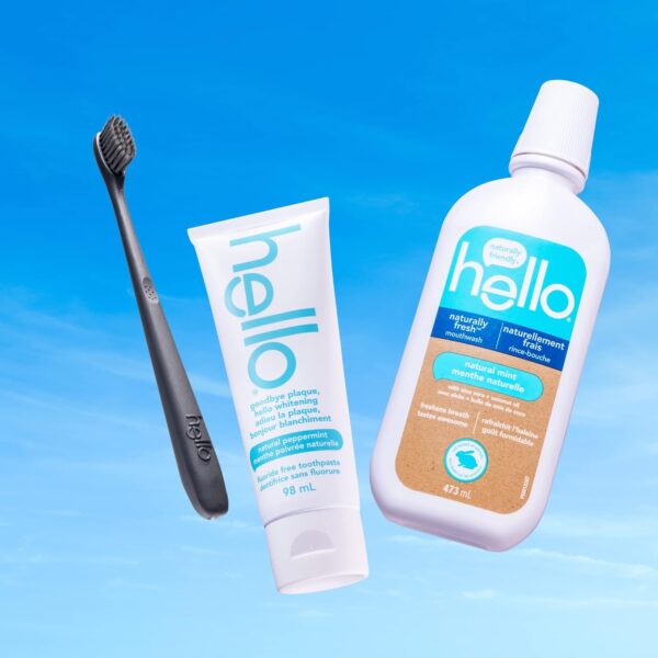 Hello Activated Charcoal Epic Teeth Whitening Toothpaste Fluoride Free, Fresh Mint & Coconut Oil, Vegan, SLS & Gluten Free, Peroxide Free, Dentifrice Blanchissant, 82 mL