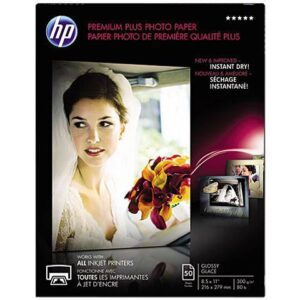 Hewlett-Packard CR664A Premium Plus Photo Paper, 80 lbs., Glossy, 8-1/2 x 11, 50 Sheets/Pack