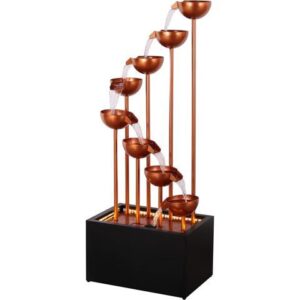 Hi-Line Gift LED Zinc Metal 8 Cups Fountain