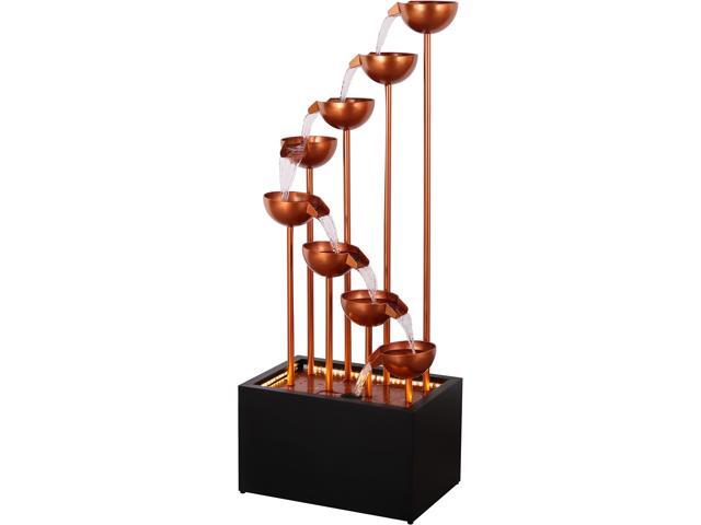 Hi-Line Gift LED Zinc Metal 8 Cups Fountain