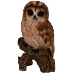 Hi-Line Gift Tawny Owl On Stump - Small