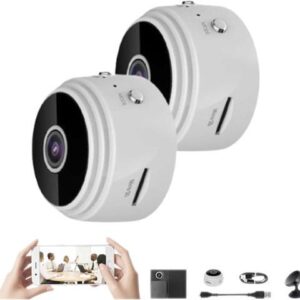 Hidden Camera,Hidden Camera with Audio/Video,Mini Camera Hidden Camera 1080p HD,Mini Security Camera,Mini Camera for Home Indoor Outdoor (White,2pcs)