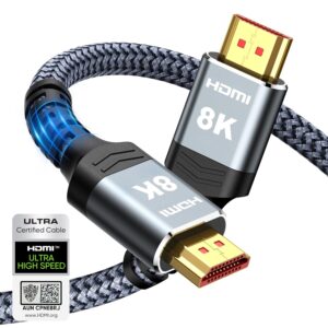 Highwings 8K 10K 4K HDMI Cable 48Gbps 6.6FT/2M, Certified Ultra High Speed HDMI Cable Braided Cord-4K@120Hz 8K@60Hz, DTS:X, HDCP 2.2 & 2.3, HDR 10 Compatible with Roku...