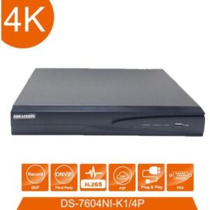Hikvision Original English version DS-7604NI-K1/4P 4CH 4k NVR with 4 POE ports, H.265 Embedded Plug & Play NVR POE up to 8MP Replace DS-7604NI-E1/4P