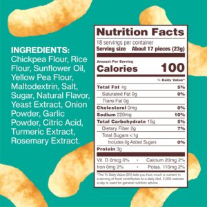 Hippeas Chickpea Puffs, Vegan White Cheddar, 0.8 Ounce (Pack of 18), 3g Protein, 2g Fiber, Vegan, Gluten-Free, Crunchy, Plant Protein Snacks