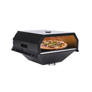 Hisencn Pizza Oven Attachment for Grill, Outdoor Pizza Oven Accessories for Traeger, Pit Boss, Camp Chef, Z Grills, GMG Pellet Grill, Detachable & Adjustable Pizza Maker with...