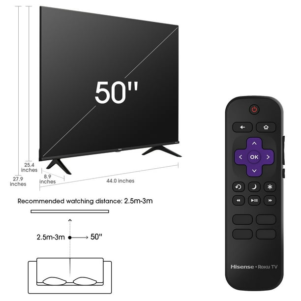 Hisense 50" Class 4K UHD LED LCD Roku Smart TV HDR R6 Series 50R6E3