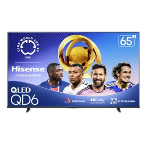 Hisense 65" Class QD6 Series (65QD6QF, 2025 Model) QLED 4K UHD Smart Fire TV, Voice Remote with Alexa, Dolby Vision, Dolby Atmos, Motion Rate 120, HDR 10+, Game Mode Plus, MEMC,...