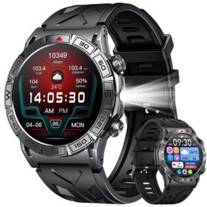 Hitoor Smartwatch for IOS Android Phone Watch: Smart Watch Answer/Make Call with Heart Rate Blood Pressure Pedometer Compass Barometer Sport Fitness