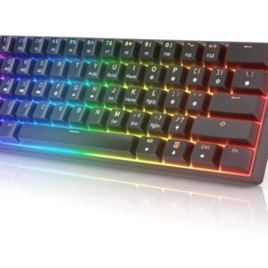 HK GAMING GK61 Mechanical Gaming Keyboard 60 Percent | 61 RGB Rainbow LED Backlit Programmable Keys | USB Wired | for Mac and Windows PC | Hotswap