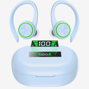 Hoey Wireless Earbuds In-Ear Bluetooth Headphones with 3 Pairs Of Earmuffs, Blue